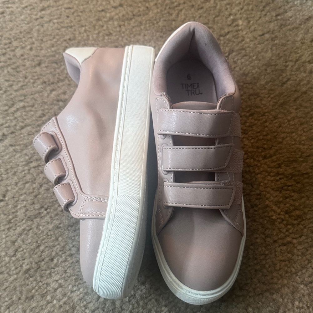 Time and Tru Blush Velcro Sneakers